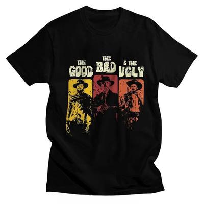 The Good The Bad And The Ugly Herr T-shirt Bomulls-T-shirts Clint Eastwood T-shirts Kortärmad Il buono brutto cattivo T-shirt Giftop