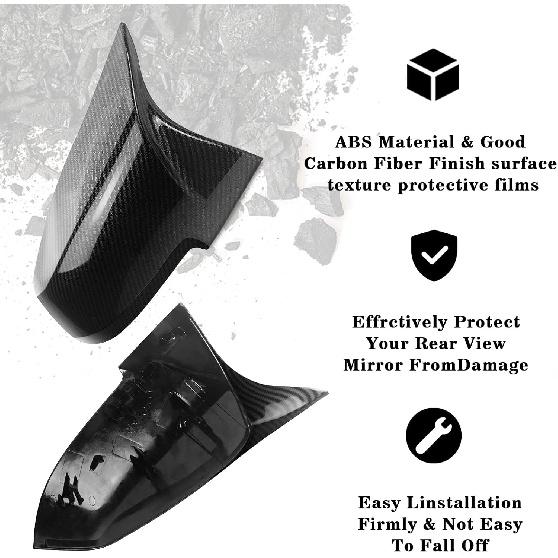 Door Mirror Covers Carbon Fiber Side Mirror Cover Caps Rearview Replacement For BMW F20 F22 F23 F30 F31 F32 F33 F36 F87 M2 X1 E84