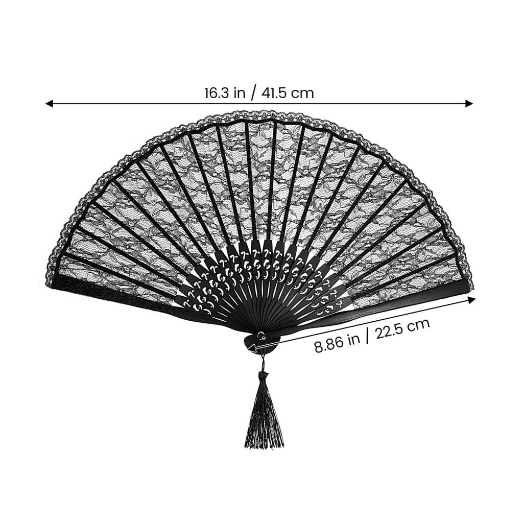 STOBAZA Folding Lace Hand Stylish Folding Handheld Perfect for Fireworks and Photo Radius Fan, Fan, Fan, Fan, Festivals, Displays, Summer,