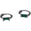 Sell Trendy 925 Silver Squre Green Hoop Earrings for Women Real Silver Ear Studs Initial Earrings