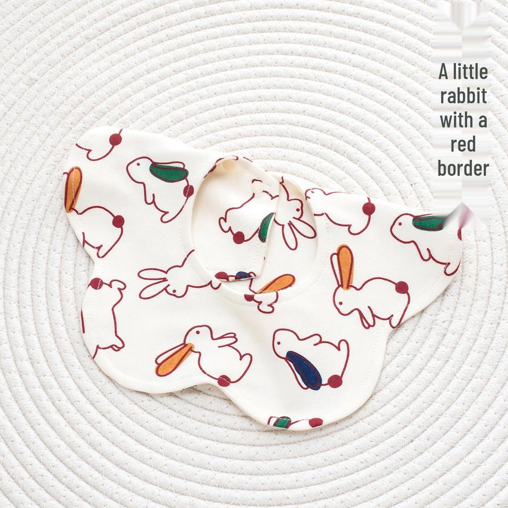 Unisex Pure Cotton 360° Petal-Shaped Absorbent Bib for Newborns