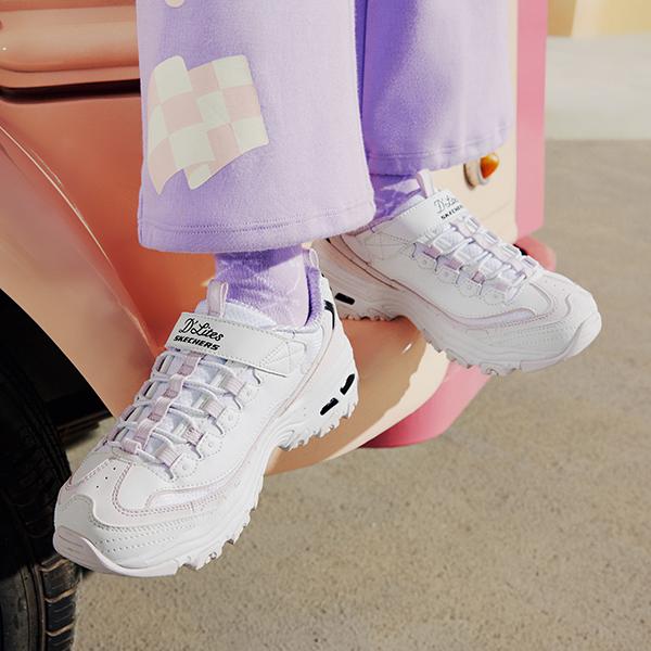 Skechers Antiscivolo, Resistenti all'abrasione, Anti calcio Scarpe Lifestyle Basse per Bambini Lavanda Adolescenti 302526L-WLV