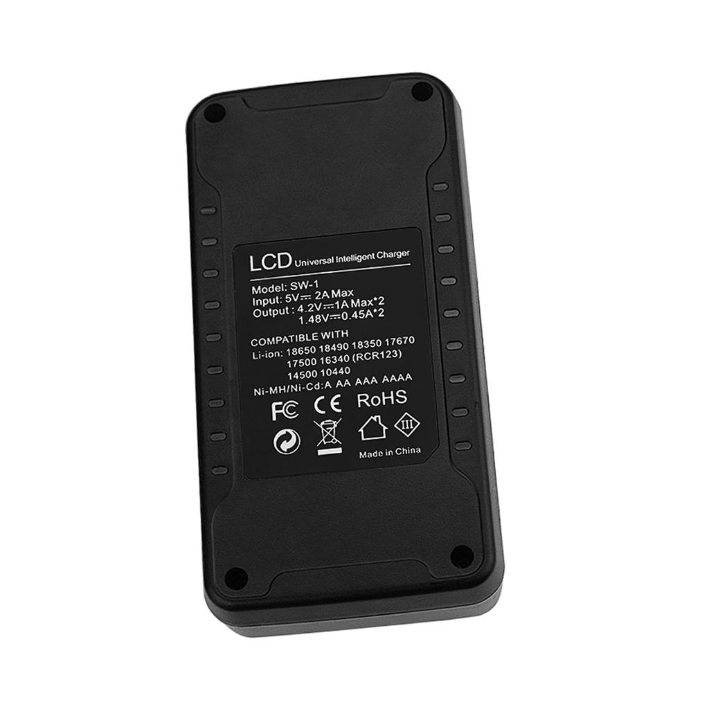 Universal Intelligent USB Battery Charger LCD Display for 18650 18500 18490 18350 17670 17500 16340 RCR123 14500 Battery