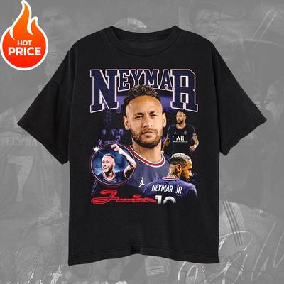 Zomer Nieuw Heren Vintage Brazilië NEYMAR JR T-shirt Kaos Bola Vintage Wash Neymar Unisex T-shirt Mode Korte Mouw Top