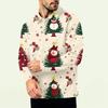 Men's Christmas Print Zip-Up Sweatshirt, Long Sleeve Loose Fit Casual Fall Winter Top, Multiple Colors and Sizes