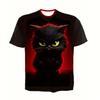 Summer Round Neck 3D Cute Cat Print Top Fashionable Casual Short Sleeved Men's T-shirts