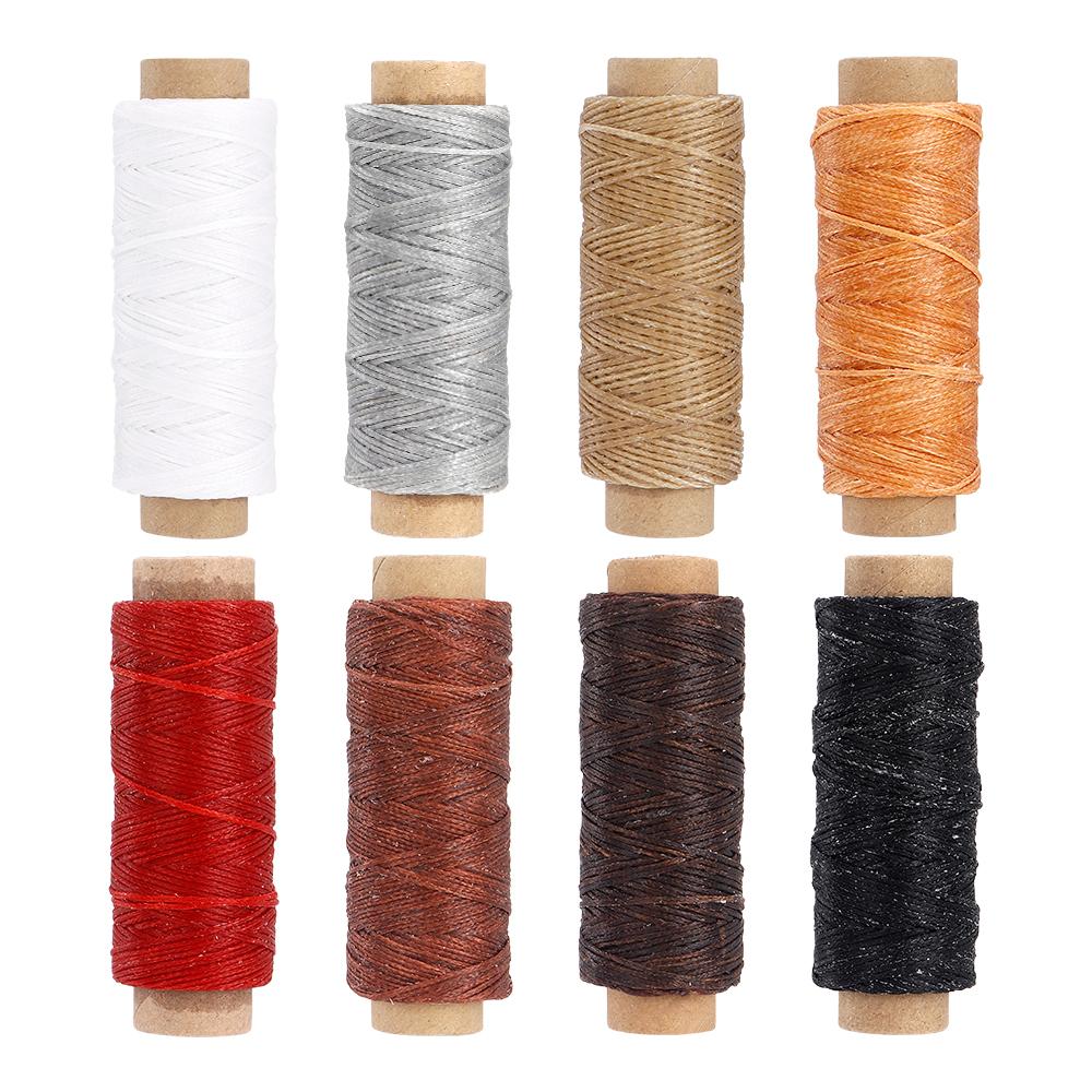 

8pc Colorful Premium Durable Leather Waxed Threads, Mixed Color Sewn Repairing Cords for DIY Sewing Leatherwork Crafting Project