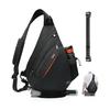Tudequ Body Bag, One Shoulder Bag for Men, Lightweight, Waterproof, Crossbody Bag, Storage Bag, Comes with Headphone Slot and USB, Shoulder Can Be