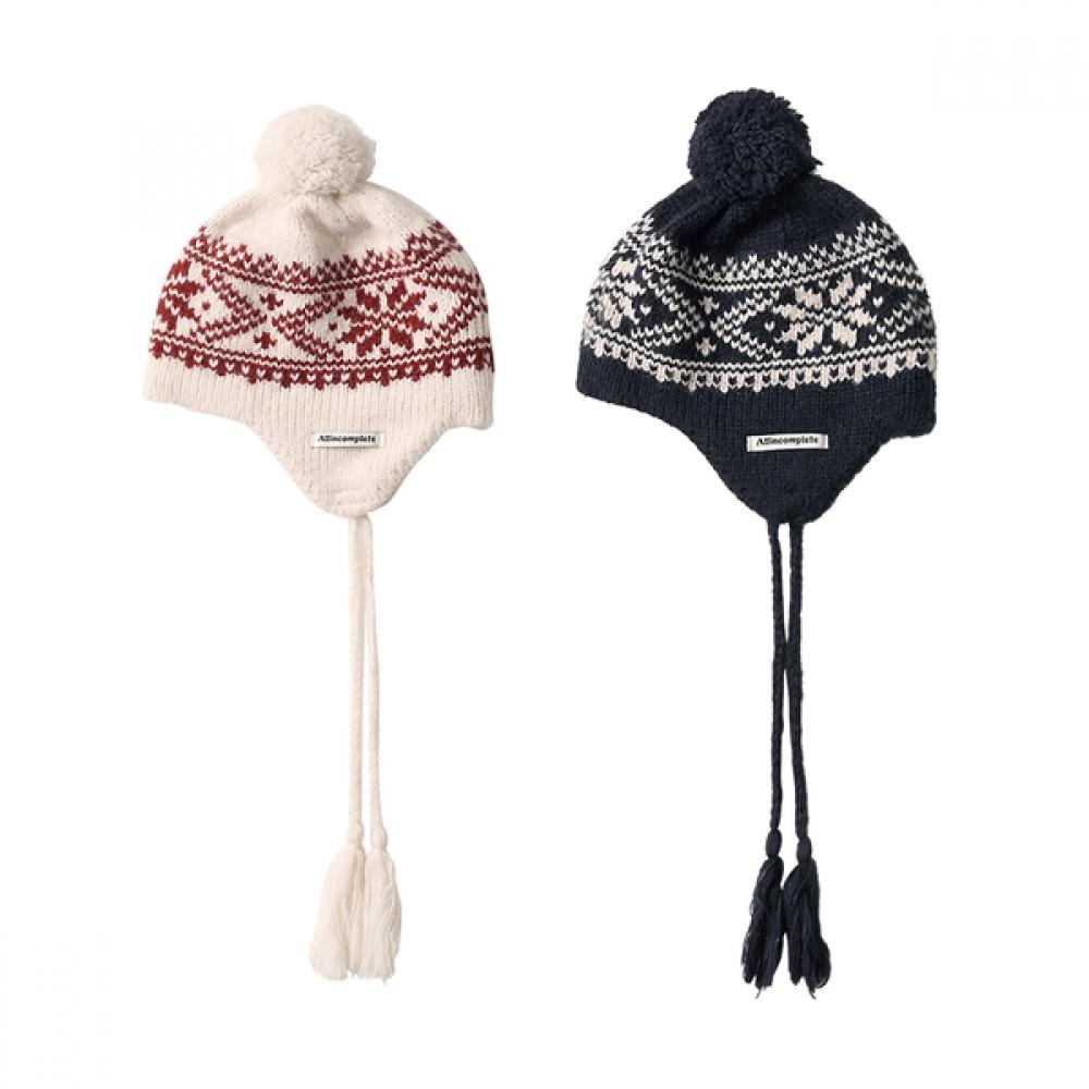 Allincomplete Jacquard Earflap Beanie  2 Colors 