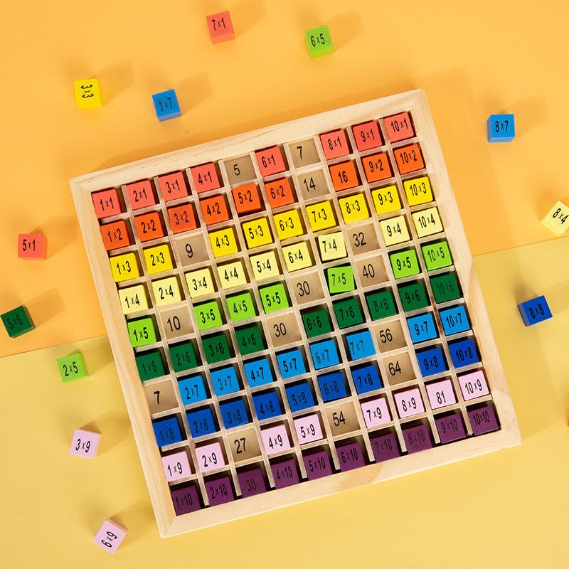 Hölzerne Einmaleins-Tafel Baustein Kinder Holz Früherziehung Lernspielzeug Lehrmittel 99 Rechentafel