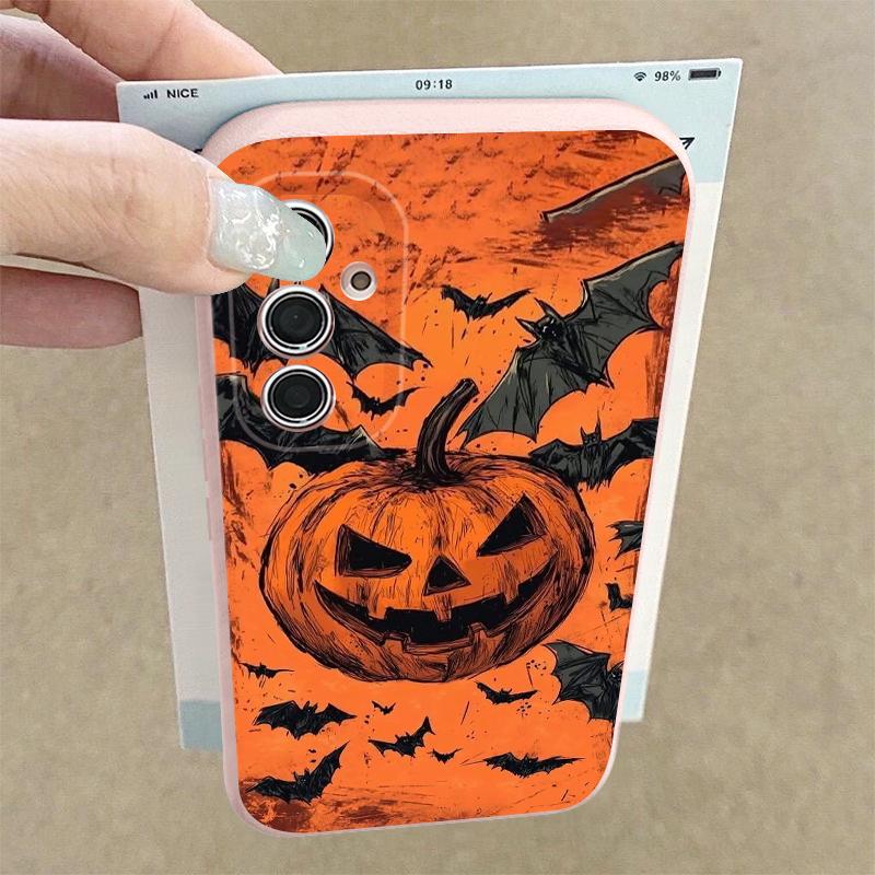 Pompoen Lantaarn Geest Halloween Hoesje Voor Samsung S26 FE S25 Ultra S24 S23 S22 S21 FE A16 A17 A18 A26 A36 A37 A54 A55 A56 A57 5G Zachte Siliconen Cover