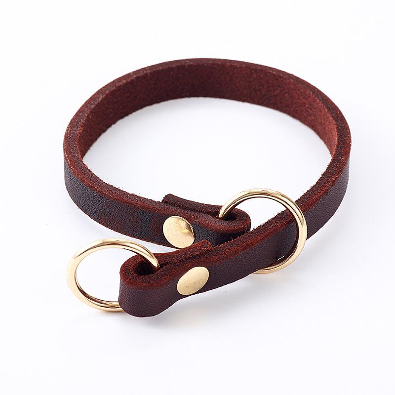Kleiner Hund und Katze Rindsleder Halsband Haustierhalsband Rindsleder Hundehalsring Kleine und Mittelgroße Hunde Haustierbedarf Hundehalsband 35CM