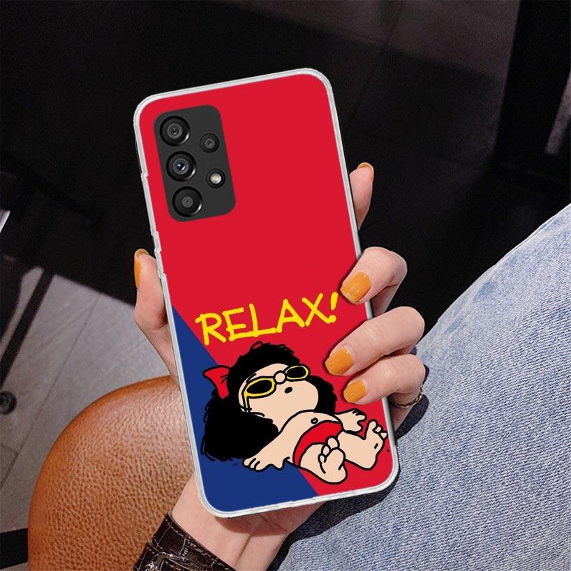 Cartoon Cute Mafalda Phone Case For Samsung Galaxy A52 A32 A22 A12 A51 A31 A50S A30S A20S A10S Note 20 Ultra 10 Plus S10 A72 A71