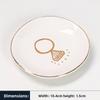 Irregular Round Ceramic Jewelry Dish White Porcelain Ring Holder Organizer Trinket Tray for Bedroom Vanity Home Decor Gift