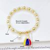 Hot Selling Pearl Chain Violin Round Heart-Shaped Venezuela Flag Stretch Bracelet: Luxury for Women Party Patriotic Jewelry Gift