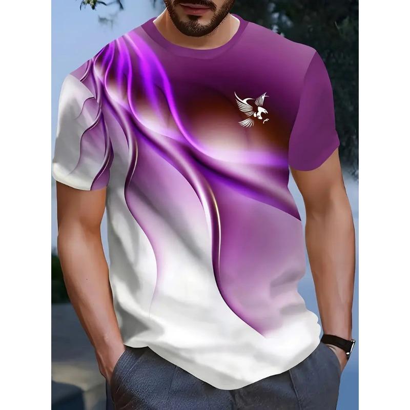 

Летняя красочная мужская футболка с 3D-цифровой печатью с животными, персонализированная повседневная футболка с коротким рукавом и круглым вырезом 6XL