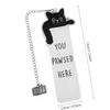 Charming Black Cat 'You Pawse Here' Stainless Steel Bookmark - Perfect Gift for Cat Lovers & Bookworms, Ideal for Birthdays