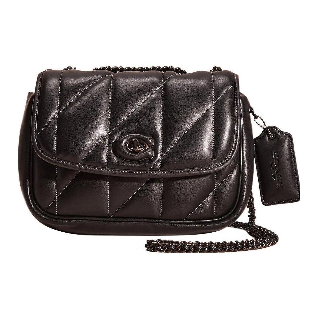 

Coach Pillow 24 Turnlock Quilted Napa Leather Crossbody Bag Medium Women Crossbody Bag Black CG713-V5BLK Basic Set (Bag+Dust Bag)
