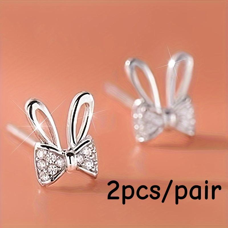 

1 Pair Rabbit Stud Earrings - Minimalist Bunny Jewelry, Everyday & Party Earrings for, Birthday/Easter/Valentine s Gift - Dainty