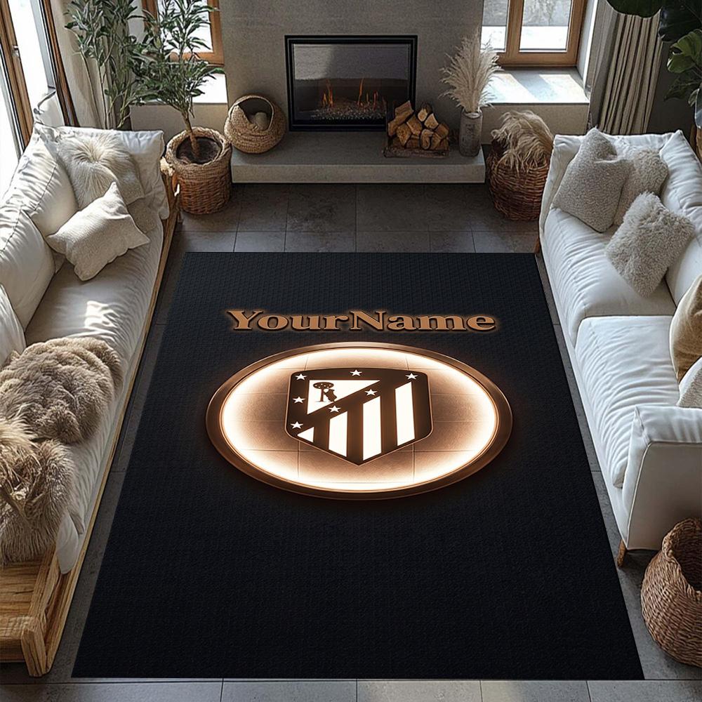 Atletico Madrid Customize Text Floor Mat Perfect for Balcony Dining Room Hallway Bedrooms Anti-slip Rug Decorate Offices Spiritual Gift