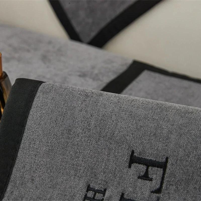 Luxury Sofa Mat Chenille Fabric Non-slip Sofas Towel Couch Cover for Living Room Solid Color Sofa Towel Seat Pad Home Decor