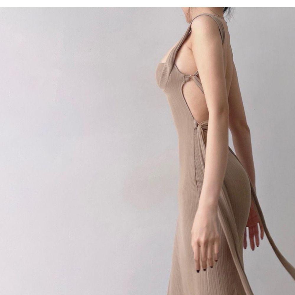Hollow-Back Backless Dress for Women - Slimming Suspender Long Skirt with Built-in Inner Wear
