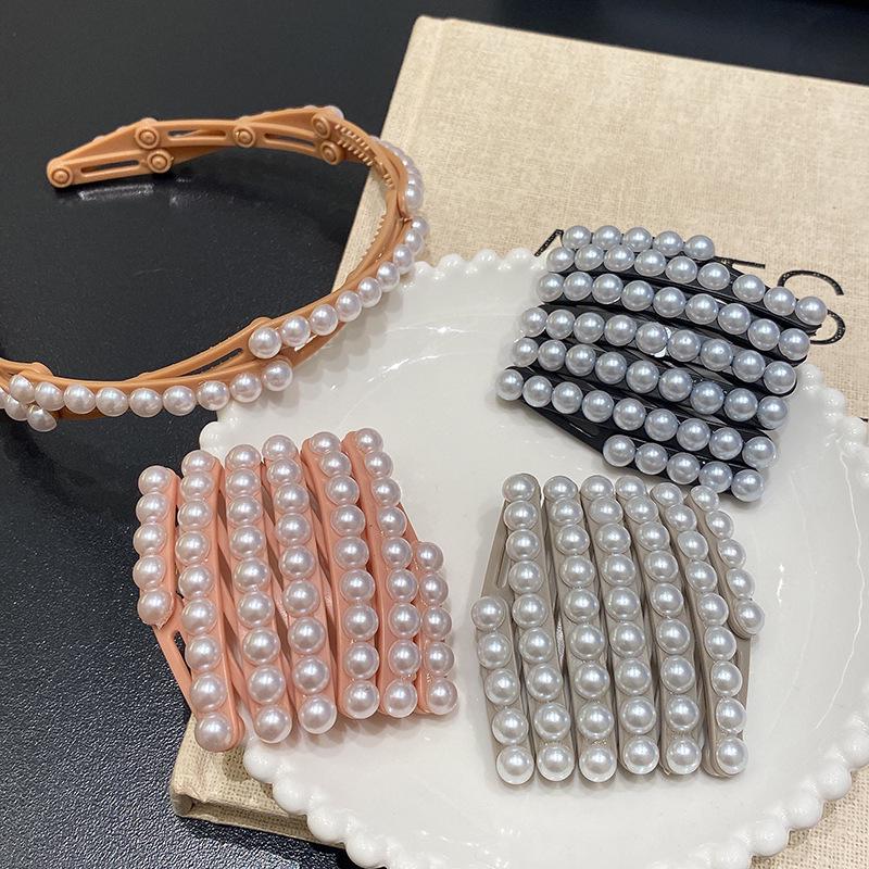 2024 Beaded Foldable Wash Face Headband - Women's Summer Style for Hair Fixing