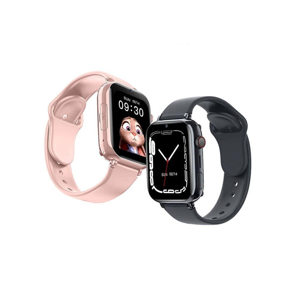 (Black) Kids 4G Smart Watch SOS GPS Location Tracker Sim Card Video Call WiFi Chat Camera Flashlight Waterproof Smartwatch For Children Watches