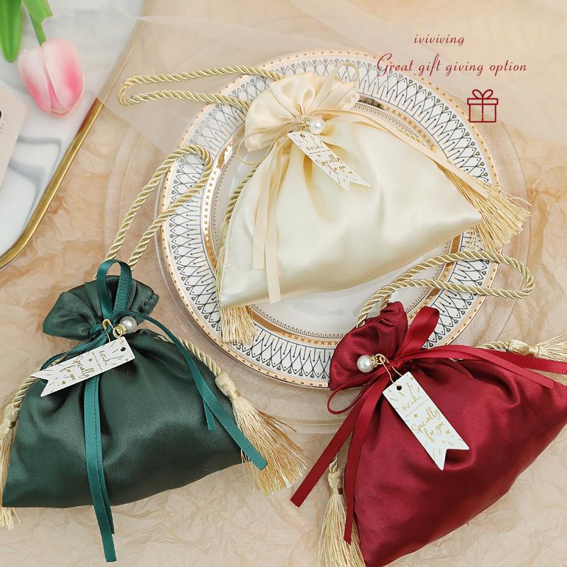 

Wedding Candy Bag Velvet Drawstring Tassel Gift Bag Wedding Birthday Party Decor Favors Gift Packing Jewelry Storage Pouches 15x13cm