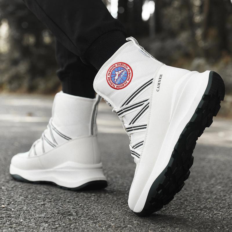 Couple snow boots winter new warm plush casual cotton boots fashion men women's Cold shoes outdoor non-slip Joker high-top boots