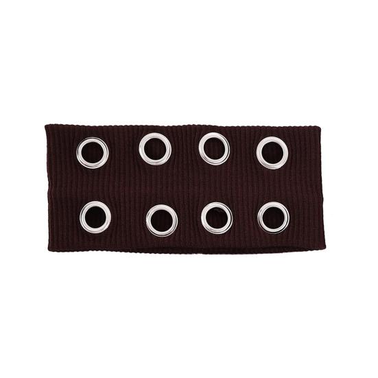 Women Hair Band Punk Style Rock Stretch Headband with Hollow Eyelets Aesthetic Design Hair Accessories