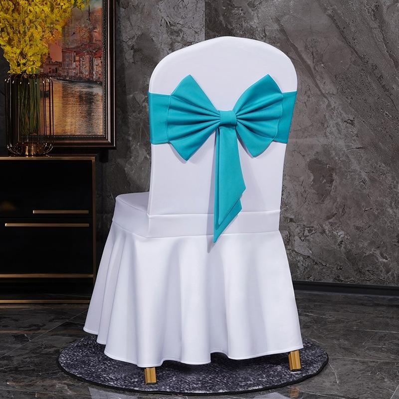 10PCS Thicken Spandex Chair Cover Band Ribbons Chair Tie Backs for Party Banquet Decor Wedding Decoration Knot Chair Bow Sashes