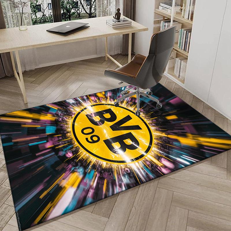 Borussia dortmund Area Rug for Office, Chair Rug, Decorative Carpet Livingroom Mat, Large Size Fan gifts Christmas gifts