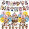 LbbTheme Geburtstagsfeier Dekorationsset Lbb Geburtstagsbanner Kuchenaufsatz Cartoon-Ballon