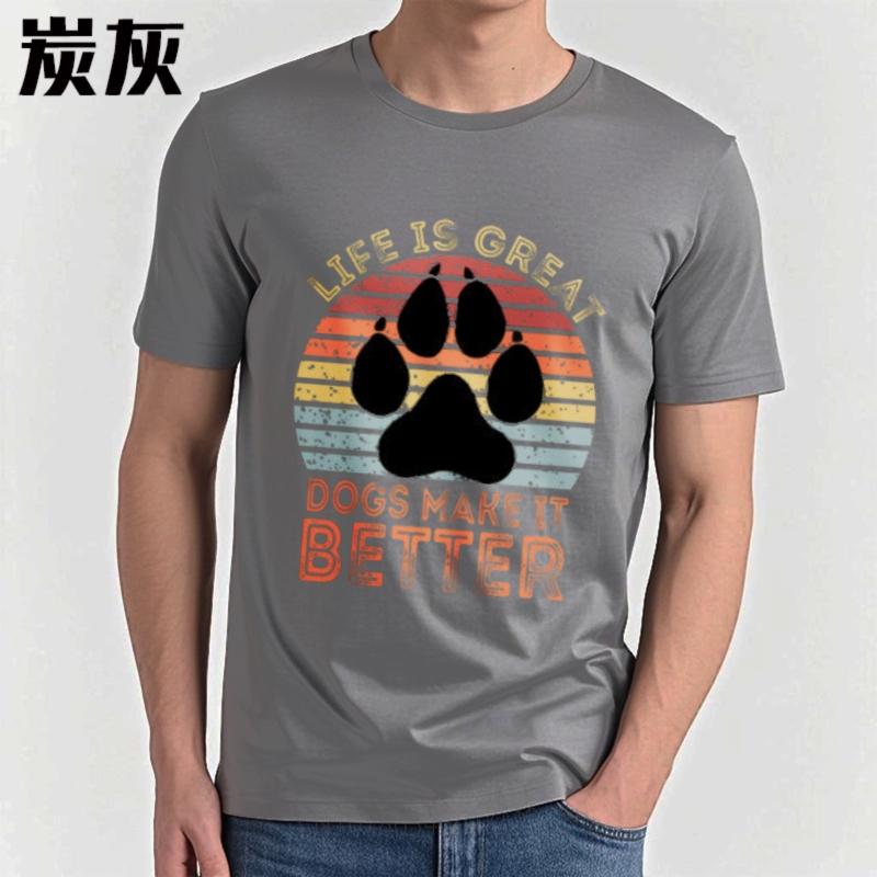 Tshirts For Unisex Workout Unisex Summer T Shirt Casual Life Is Great Dogs Make It Better Everyday Unisex Top Tees Big Size Tee Casual
