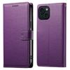 DF-012 For iPhone 15 Case Litchi Texture Leather Magnetic Clasp Wallet Stand Phone Cover