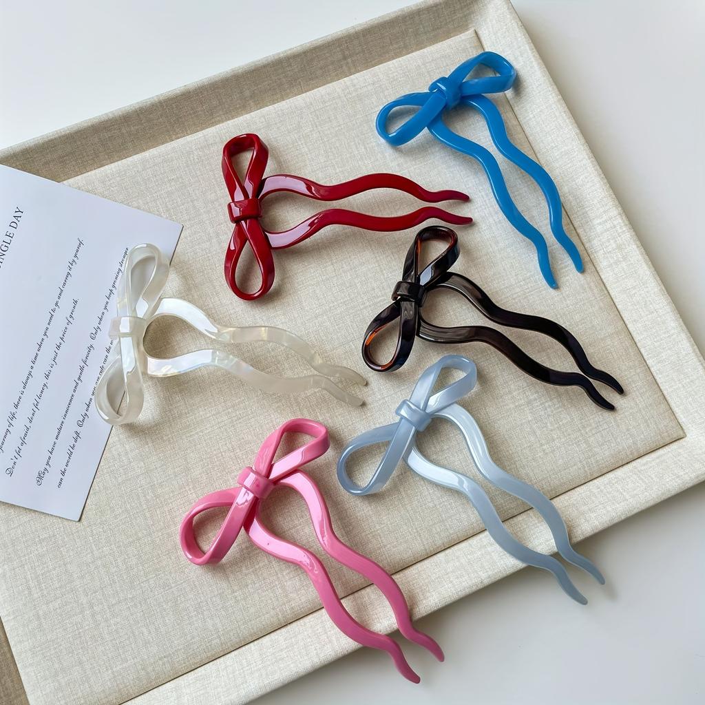 U-shaped bow fashionable hairpin, sweet headwear hairstyle, girls' hair accessories performance, photography hairpin