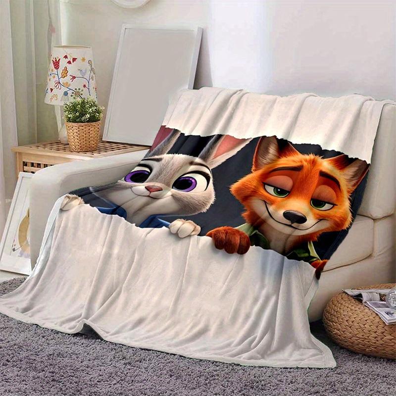 1pc, Zootopia Movie Characters: Home Decorative Blanket Perfect for Sofa, Couch, Travel, Camping, Car, Beach, Office Nap Soft Throw Gift