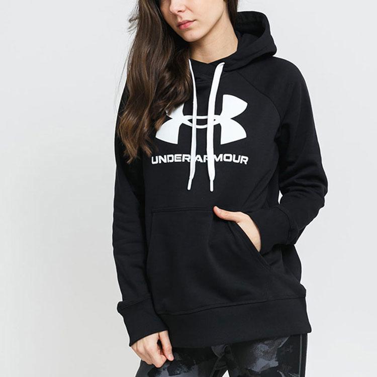 Under Armour Big Logo Fleece Hoodie Women Hoodies Black 1356318-001