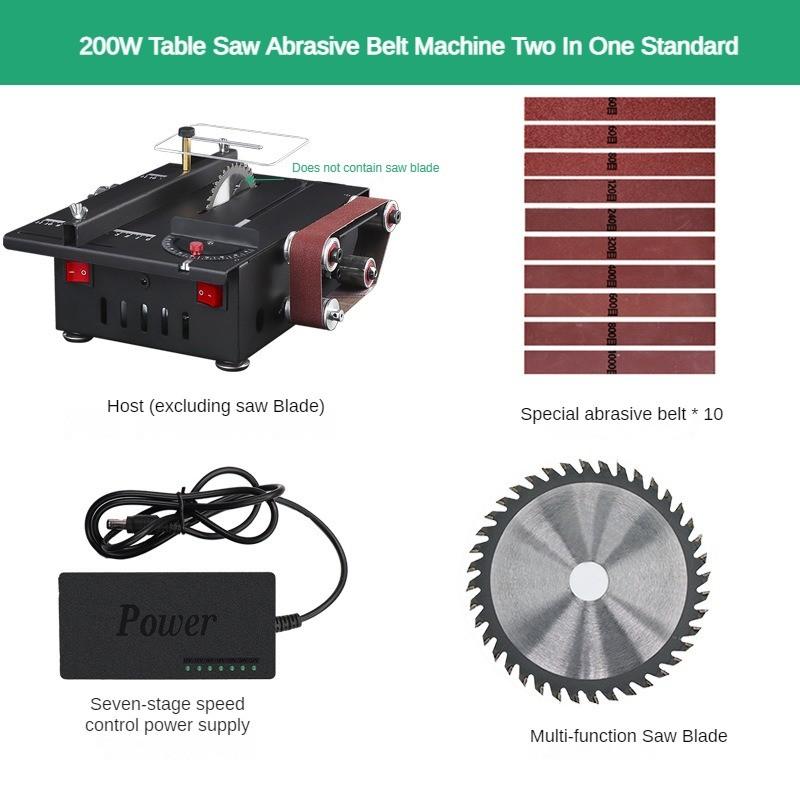 2 In 1 Household Desktop Saw Cutting Machine 200W Small Portable Sanding Belt Machine Professional Sharpening Tool