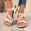 Summer Open Toes Casual Sandals for Women's Comfortable Wedge Heeled Roman Style Breathable Beach Sandals