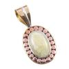 Natural Aquamarine Gemstone 925 Solid Sterling Silver TwoTone Pendant 1.25" K8l86
