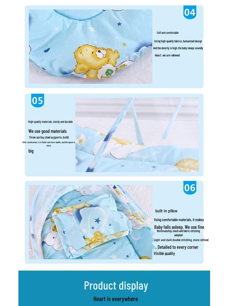 Universal Foldable Baby Mosquito Net with Cotton Pad & Pillow