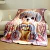 Multi-Size Animals Making Heart Shapes Pink Print Blanket, All-Season Multi-Use for Nap Camping Travel Car Sofa Luxury Gifts