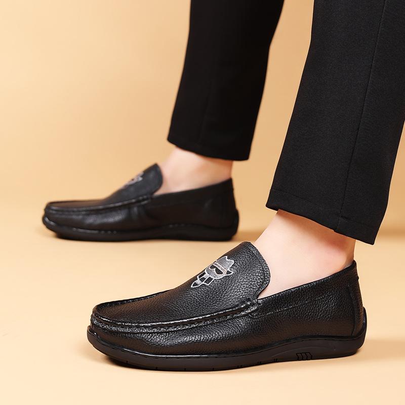 Summer New Men's Doudou Shoes Leather Casual Leather Shoes Men's Shoes Single Shoes Shoes