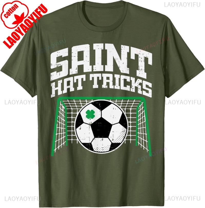 St Patricks Day Man T Shirt Soccer Saint Hat Tricks Pattys Men Boys Kids TShirt Trendy Cotton Outdoor Tops Summer Shortsleev