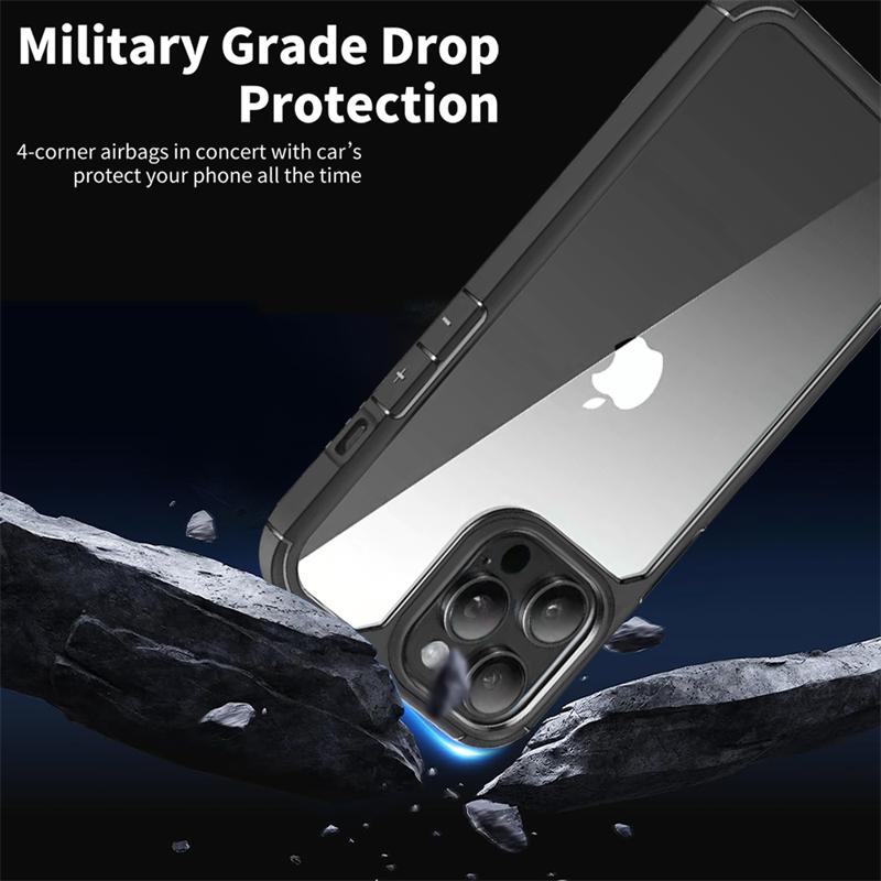 Luxus Gold Armor Transparente Acryl Handyhülle für iPhone 15 Pro Max 14 Plus 13 12 11 Pro XR XS 8P 7 SE 2020 Rundum Fallschutz Hülle