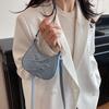 Cute Bowknot Shoulder Bag for Women Mini Hobo Bag Glossy Patent Leather Underarm Purse Vintage Y2K Crossbody Bag Sweet Girls Handbag