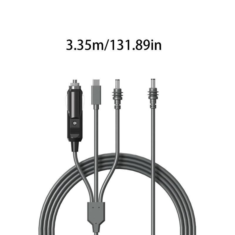 Mini Power Cable 10ft 3 In 1 with USB C Car Charger and DCDC Waterproof Cable