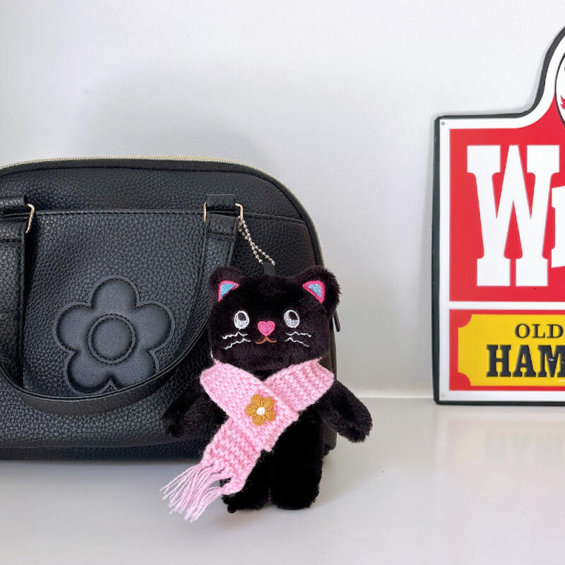 Scarf Cat Doll Keychain (2 Colors) (1) Pink Cat